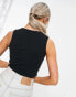 Фото #2 товара ASOS DESIGN sleeveless crop top with front slashes in black