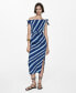 Фото #1 товара Women's Bare Shoulders Striped Dress