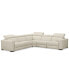 Фото #3 товара Nevio 5-Pc. Leather "L" Shaped Sectional with 2 Power Recliners with Articulating Headrests, Created for Macy's