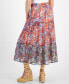 ფოტო #1 პროდუქტის Petite Paisley-Print Tiered Maxi Skirt