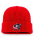 ფოტო #1 პროდუქტის Men's Red Columbus Blue Jackets Core Primary Logo Cuffed Knit Hat