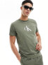 Фото #1 товара Calvin Klein monogram crew neck tee in olive