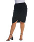 Plus Size Elastic Waist Knee Length Skirt