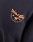 Wrangler sleeve detail logo sweatshirt in faded black