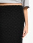 Vero Moda Tall textured stretch midi skirt in black