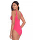 Фото #3 товара Ralph Lauren Ring Over The Shoulder One Piece Swimsuit size 6 Pink 303934