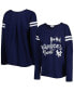 Фото #4 товара Women's Navy New York Yankees Free Agent Long Sleeve T-shirt