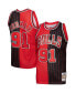 ფოტო #4 პროდუქტის Men's Dennis Rodman Red, Black Chicago Bulls Big and Tall Hardwood Classics 1995-96 Split Swingman Jersey