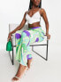 Фото #1 товара Morgan wide leg trousers in green swirl print