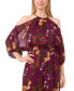 ფოტო #3 პროდუქტის Women's Floral-Print Cold-Shoulder Jumpsuit