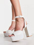 Фото #5 товара Be Mine Bridal Alette glitter platform sandals in white and silver