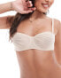 Dorina Exclusive Invisible Sculpt mesh unpadded bandeau bra with removeable straps in biscuit