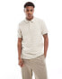 ASOS DEISGN polo in beige stripe texture