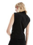 Фото #5 товара Mango tech zip front waistcoat in black