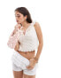 Фото #1 товара ASOS DESIGN knitted top with broderie trim in cream