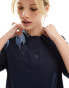 ASOS DESIGN collared placket midaxi t shirt dress in navy