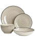 Gia 24 Piece Stoneware Dinnerware Set, Service for 6