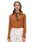 Women's Contrast Piping Silk Willow Shirt for Women