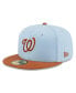 Фото #1 товара Men's Light Blue/Brown Washington Nationals Spring Color Basic Two-Tone 59fifty Fitted Hat