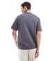 Фото #4 товара Abercrombie & Fitch small scale polished logo oversized heavyweight t-shirt in charcoal