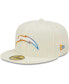 Men's Cream Los Angeles Chargers Chrome Dim 59FIFTY Fitted Hat