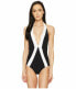 FLAGPOLE NYC 161962 Woman's Jade One Piece Black White Swimsuit Size Small