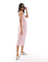 Vero Moda ribbed jersey midi dress in pink stripe