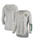 ფოტო #1 პროდუქტის Women's Gray Oregon Ducks Space Dye Lace-Up V-Neck Long Sleeve T-shirt