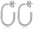 Timeless steel oval earrings