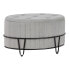 Pouffe 80 x 80 x 46 cm Synthetic Fabric Grey Metal