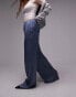 Topshop crinkle satin wide leg pull on trouser in air force blue Air-Force-Blau, 44 - фото #2