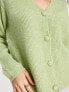 Pieces knitted cardigan in green