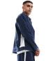 ASOS DESIGN smart co-ord slim track jacket in navy with white side stripe