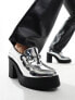 ASOS DESIGN loafers in silver faux leather