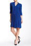 Фото #1 товара Max Studio 125947 Long Sleeve Tie Neck Pleated Shirt Dress -Small $138