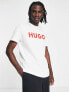 Hugo Dulivio logo t-shirt with red logo in white