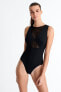 Фото #1 товара Shan 268957 Elegant high-neck One-Piece Swimsuit Caviar Size 10