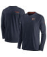 Фото #2 товара Men's Navy Chicago Bears 2022 Sideline Coach Chevron Lock Up Performance Long Sleeve V-Neck T-shirt