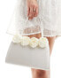 Фото #3 товара True Decadence bridal rose clutch bag in cream satin