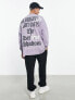 Фото #4 товара ASOS Dark Future extreme oversized sweatshirt with back gothic slogan print in purple