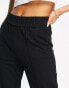 Only elasticated waist wide leg trousers in black