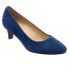 Фото #2 товара Trotters Fab T1905-405 Womens Blue Wide Leather Slip On Pumps Heels Shoes