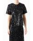 ფოტო #1 პროდუქტის Women's Sequin Shoulder Padded Top