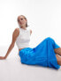 Фото #3 товара Topshop Petite satin bias maxi skirt in blue