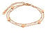 Bronze double bracelet with Heart Rose Gold hearts
