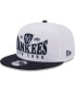 Фото #2 товара Men's White and Navy New York Yankees Crest 9FIFTY Snapback Hat