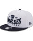 ფოტო #2 პროდუქტის Men's White and Navy New York Yankees Crest 9FIFTY Snapback Hat