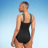 Women's UPF 50 Crossover Neck Detail One Piece Swimsuit - Aqua Green