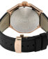 ფოტო #3 პროდუქტის Men's Marchese Swiss Quartz Black Genuine Italian Leather Strap Watch 44mm
