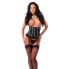 Фото #1 товара Rimba Amorable Waist Corset, G-String and Stockings Black